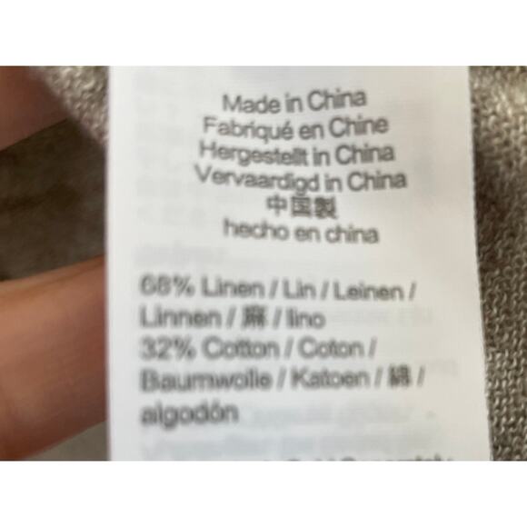 J. Crew Linen Blend Lightweight Tan Long Sleeve Crewneck Sweater, Men Size M - Picture 6 of 10